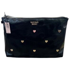 Victoria's Secret Black Bag with Gold Heart Accents